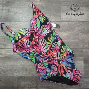 Nicole Miller Bandeau One Piece Swimsuit Size M